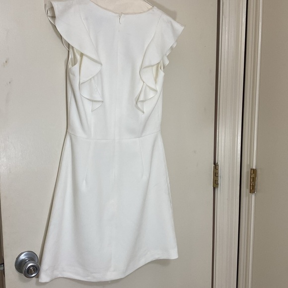French Connection NWT white ruffle mini cocktail dress size 2 - Picture 7 of 9